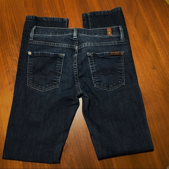 7 For All Mankind Dark Wash Straight Leg Jeans - Picture 4 of 9